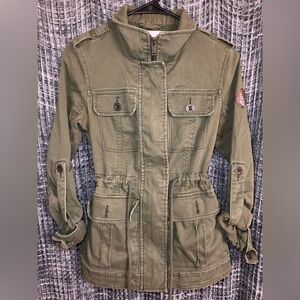Hollister Khaki Green Stretch Jacket